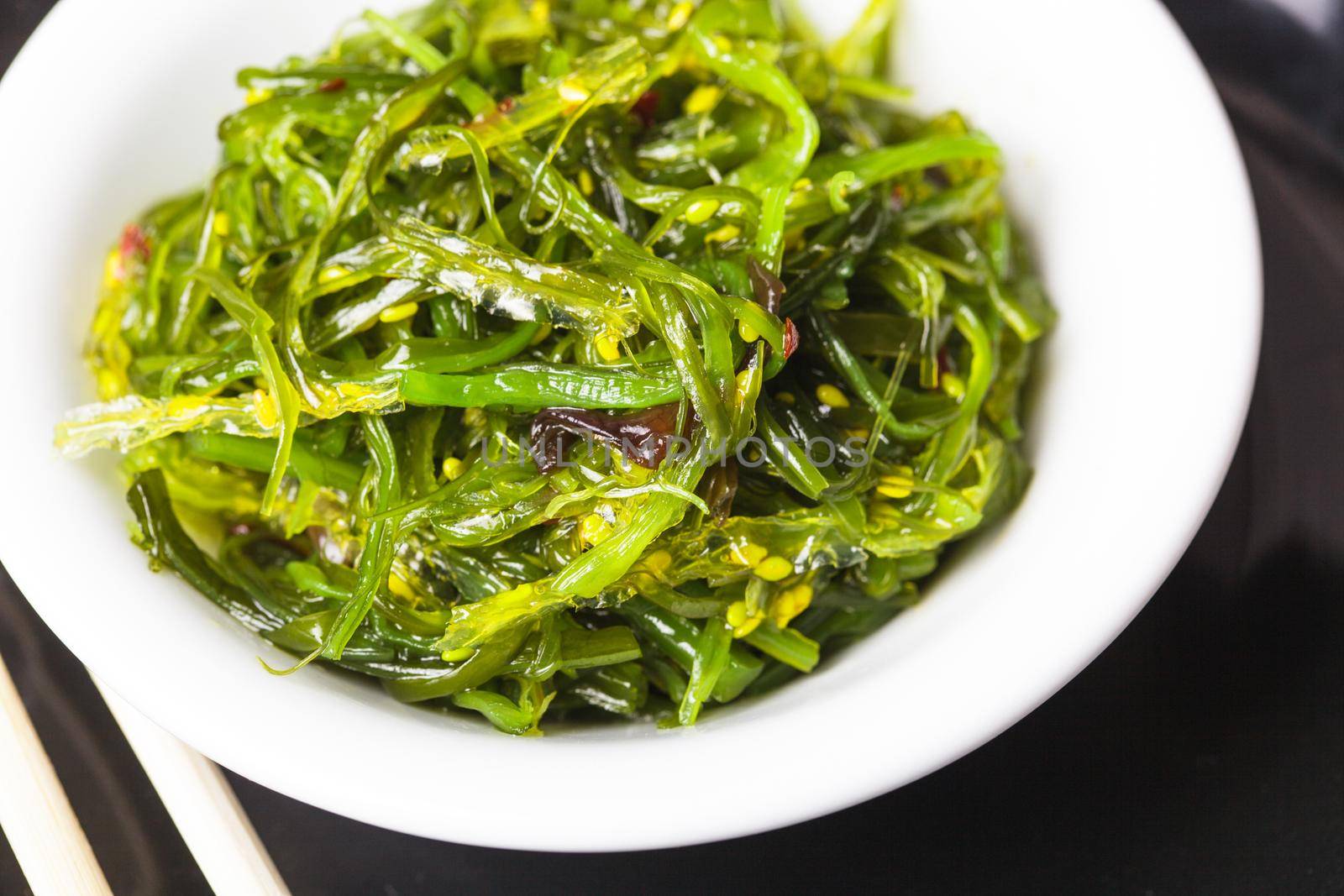 Seaweed salad - healthy sea food in the bowl
