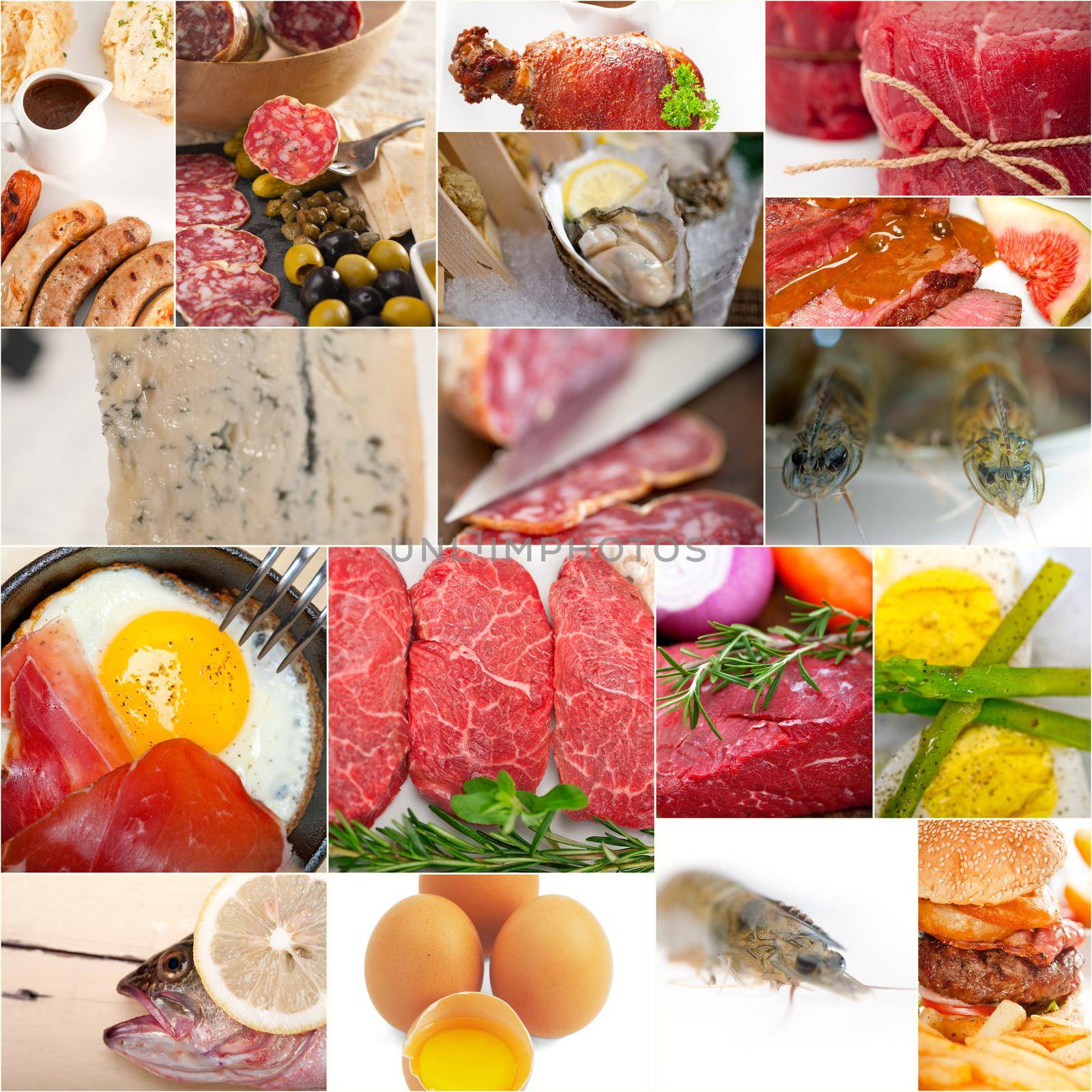 high protein food collection collage by keko64