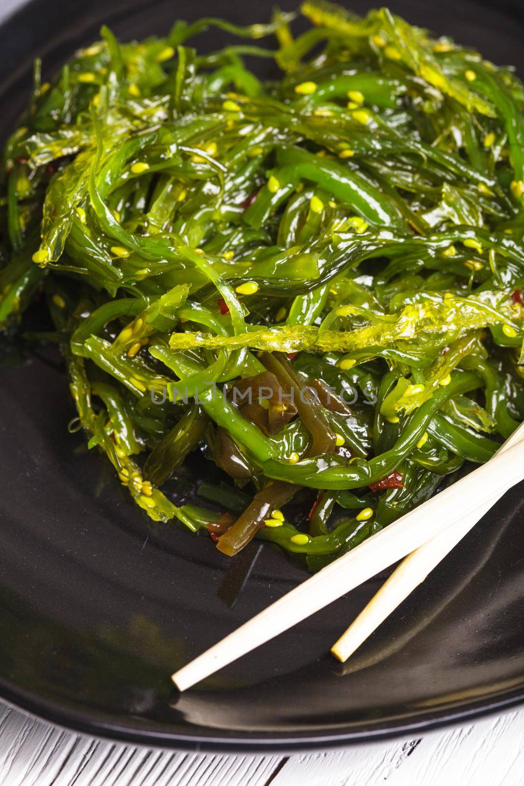Seaweed salad - healthy sea food in the bowl