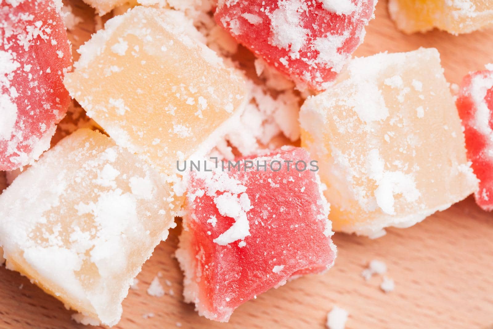 Rose and banana Turkish delight - sweet dessert