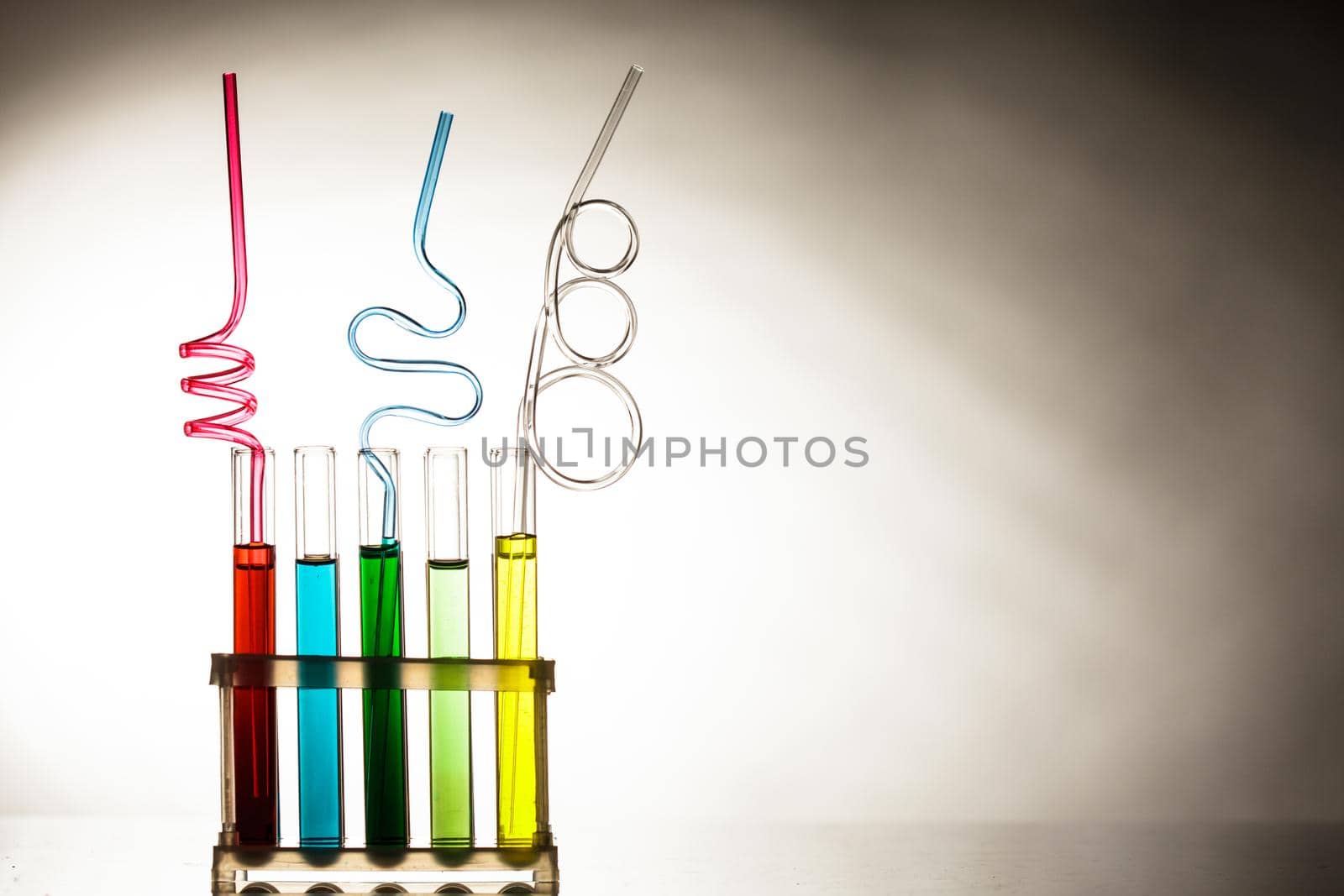 Cocktails in test tubes - creative alcohol bar drinks