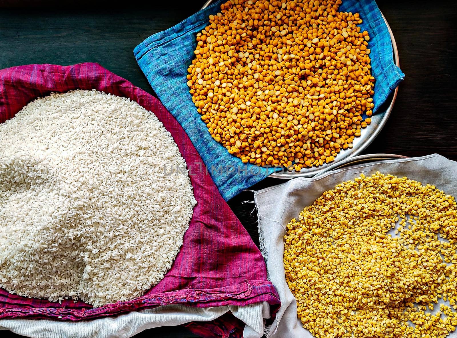 Close up image of freshly washed pulses for preparation of cooking by lalam