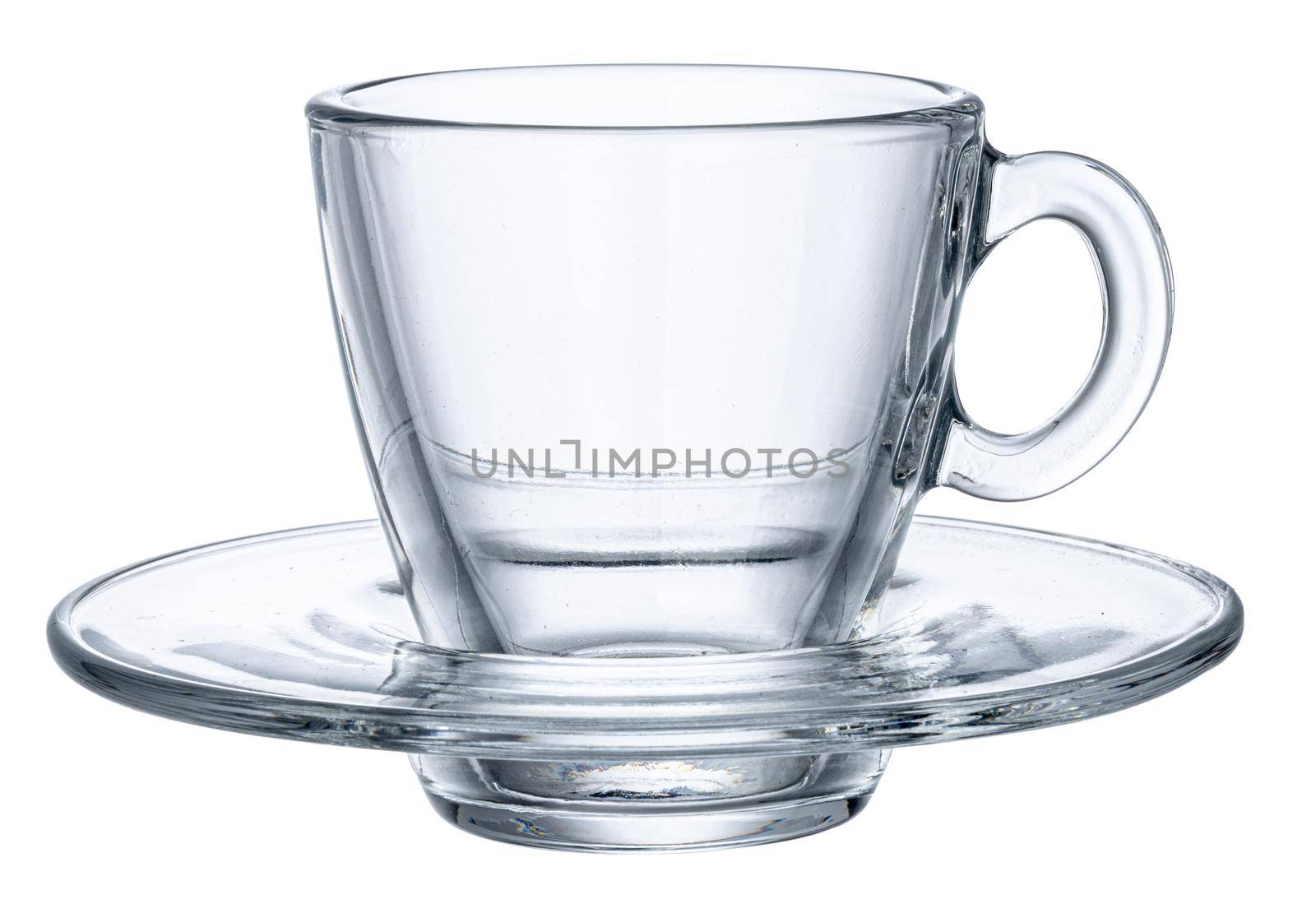 Glass empty tea pair isolated on white background