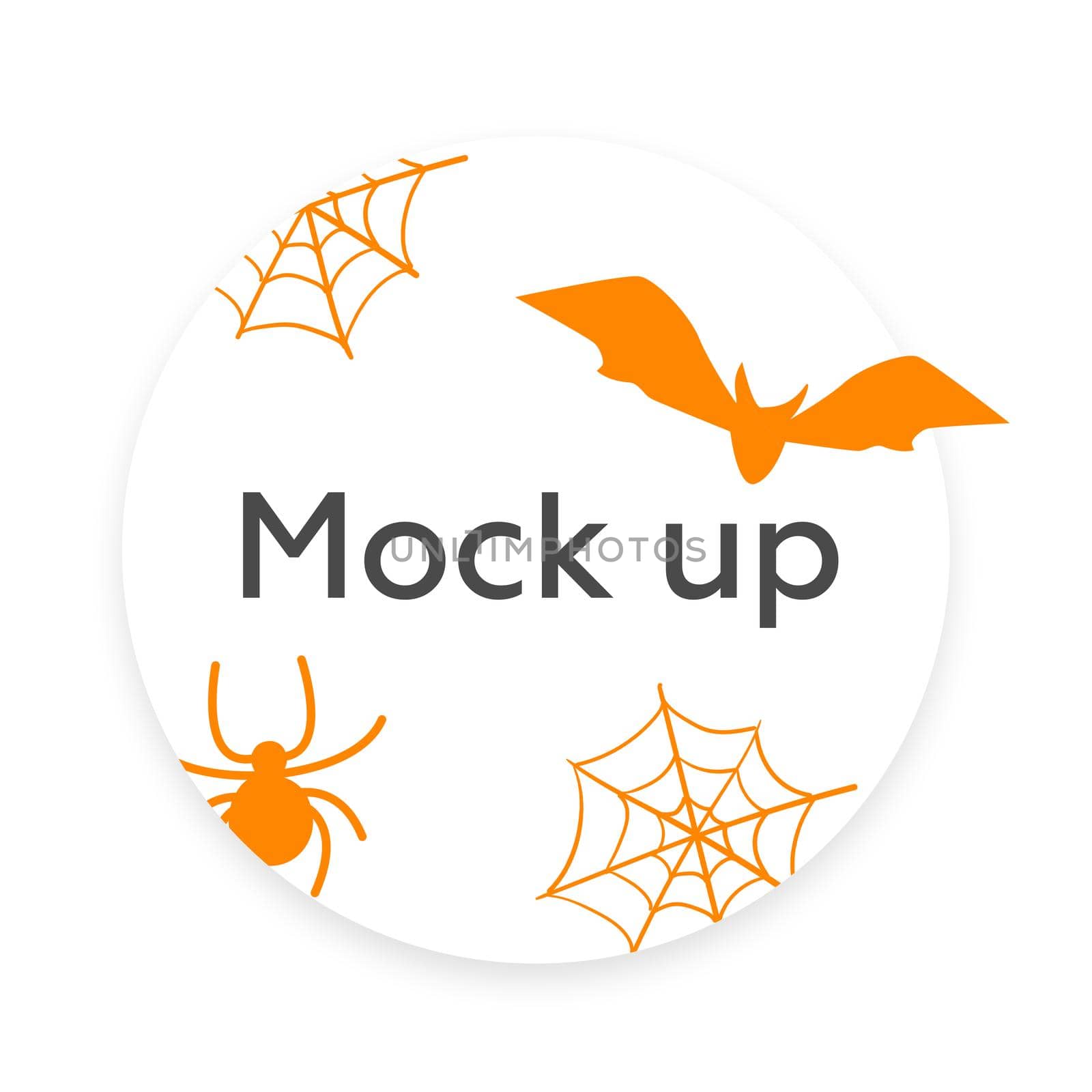 Halloween mock up in circle isolated on white background by Fabrikasimf