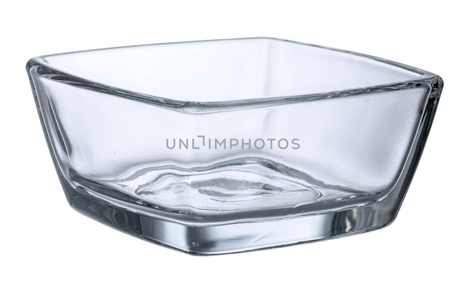 Empty glass bowl isolated on white background by Fabrikasimf