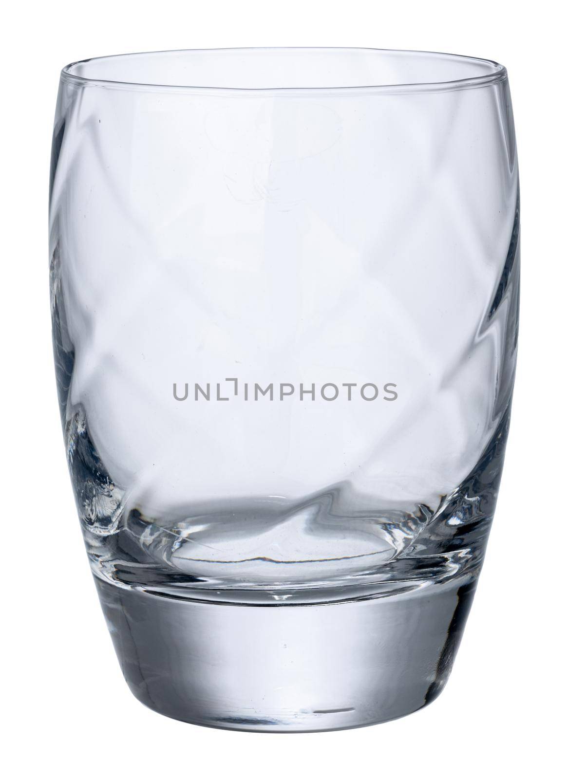 New empty glass isolated on white background close up