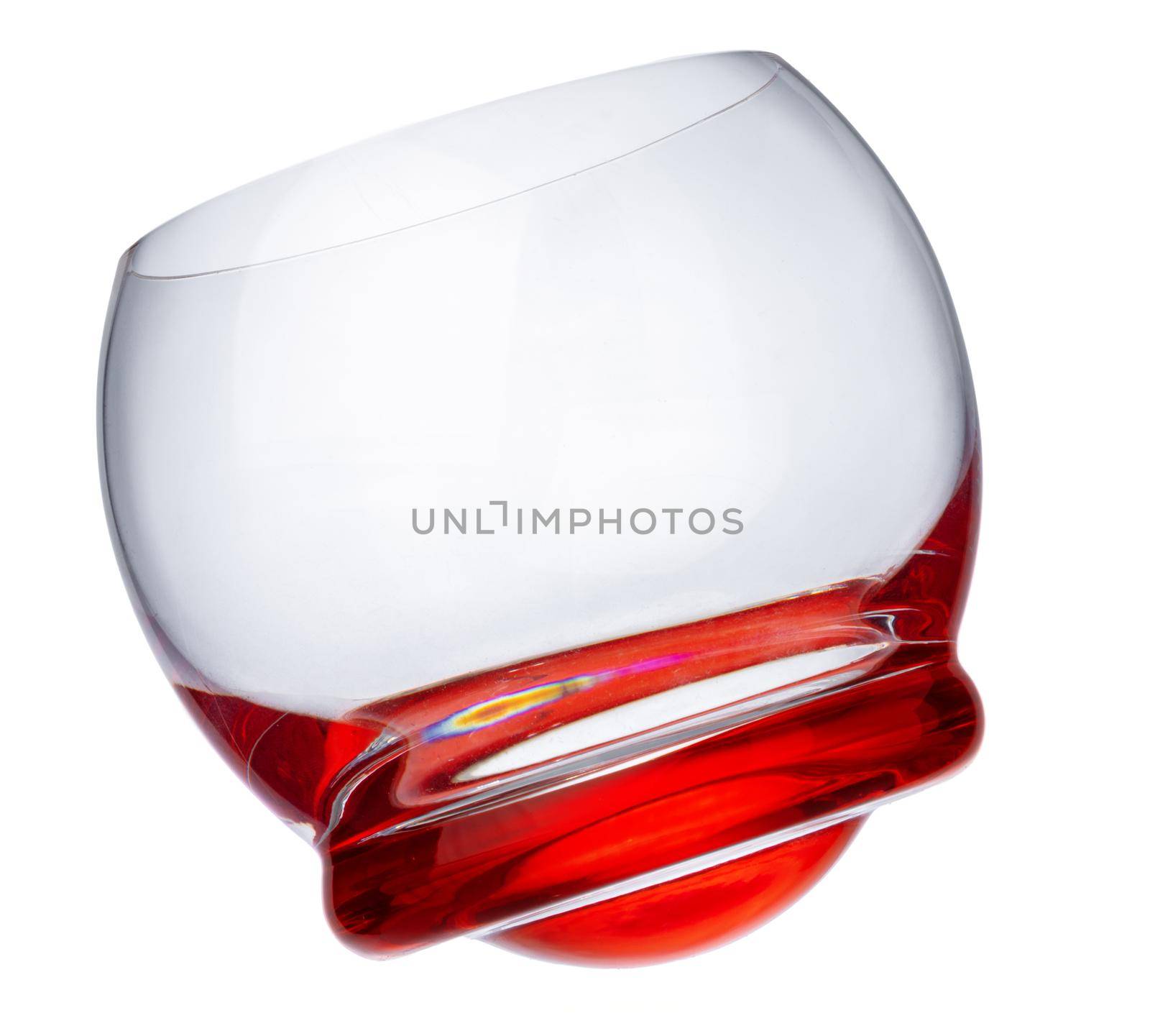 New empty glass isolated on white background close up