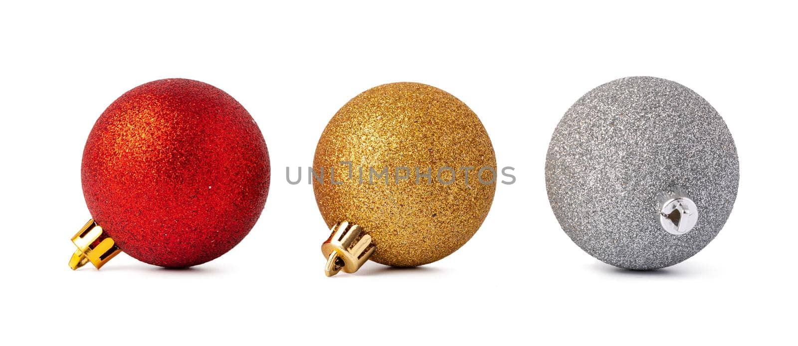 Christmas decoration balls isolated on white background by Fabrikasimf