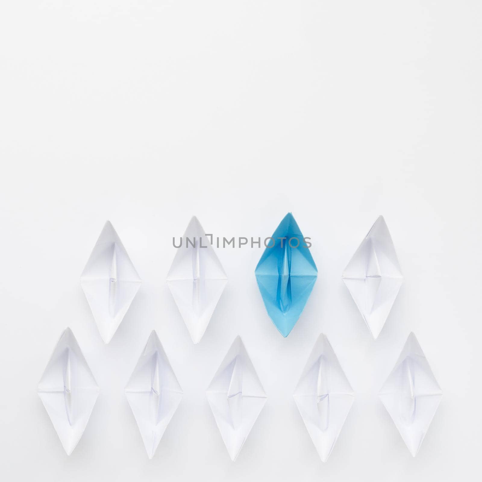 creative composition individuality concept paper boats by Zahard