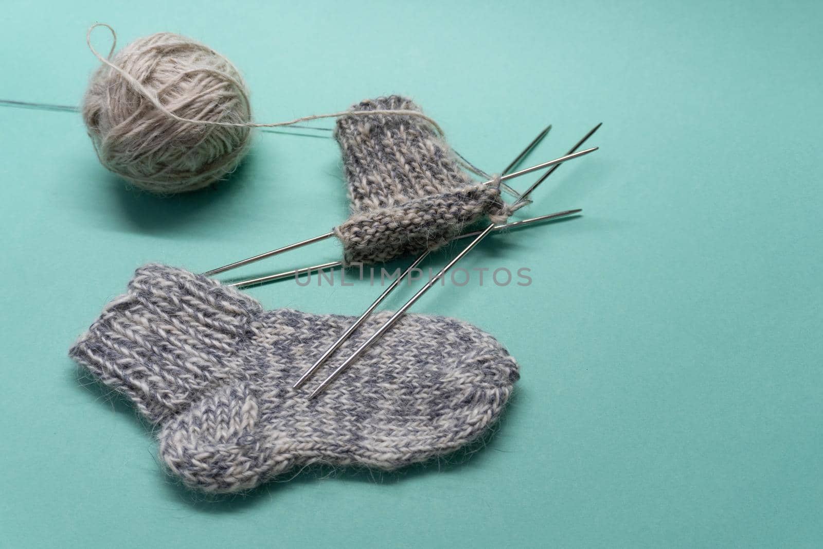 Close up of knitted socks by uveita