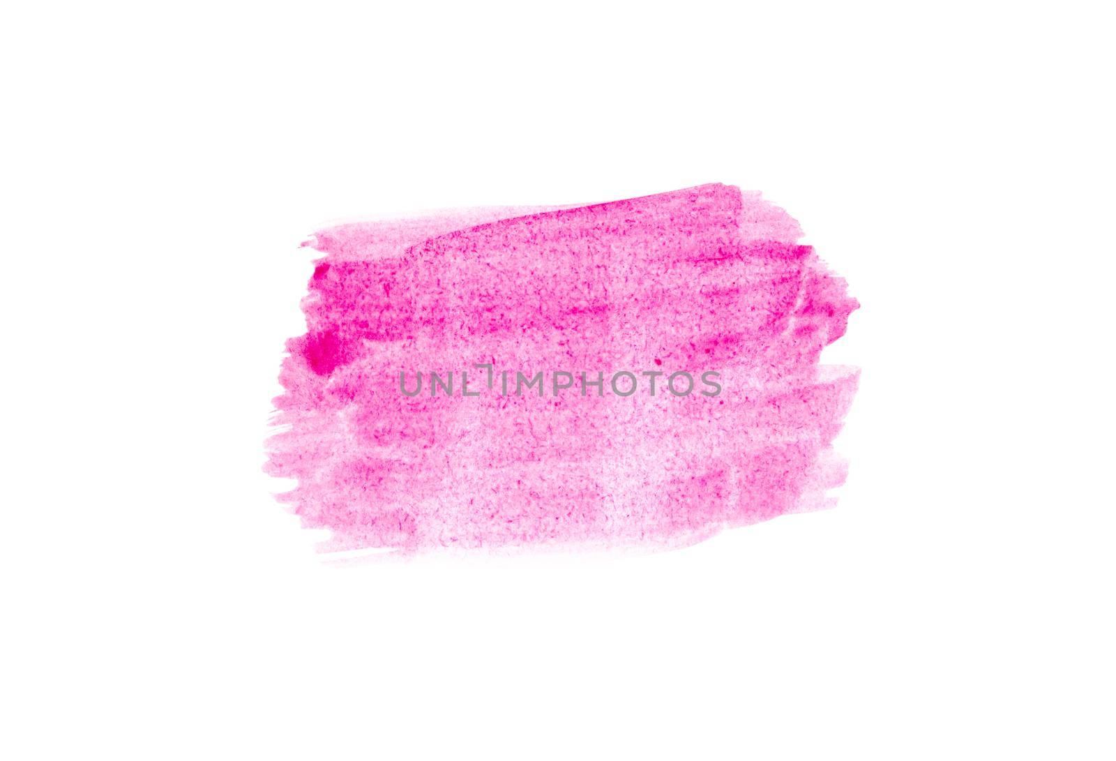 Light pink smear of acrylic paint isolated on white background. Abstract colorful pink paint brush and strokes.