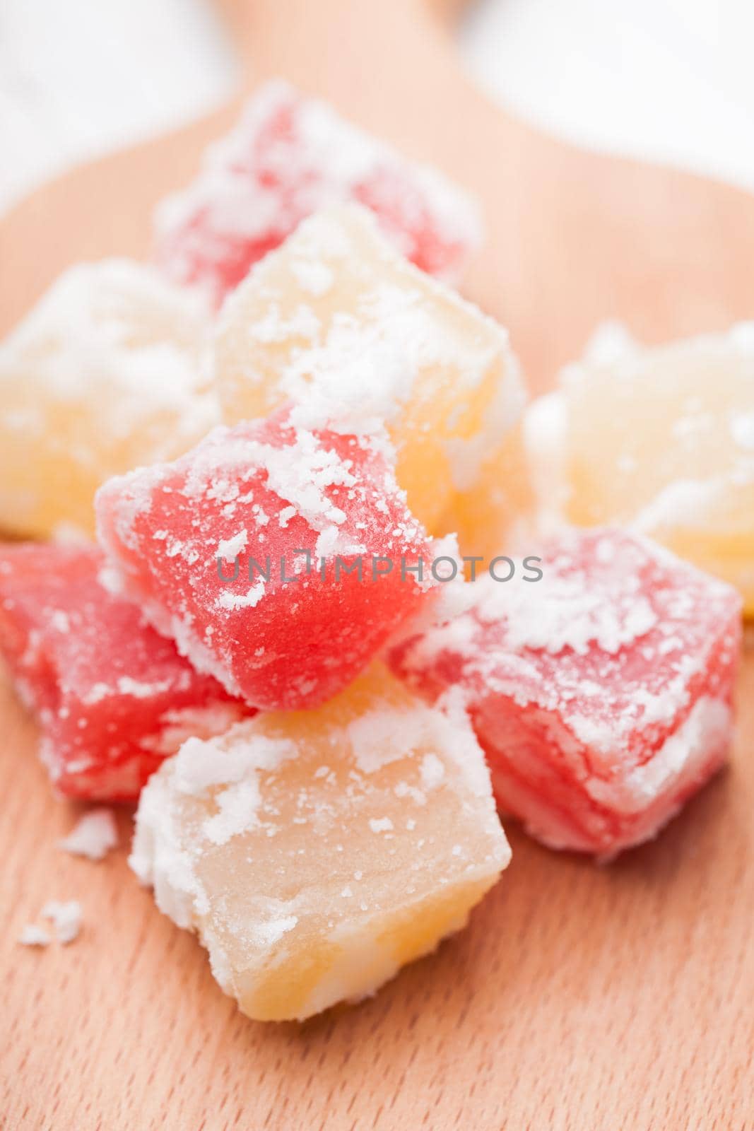 Rose and banana Turkish delight - sweet dessert