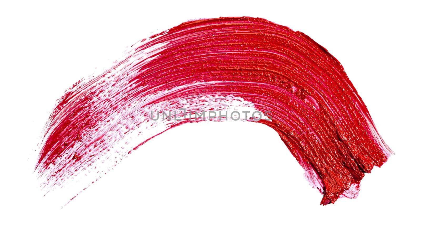 Red lipstick smudge stains isolated on white background