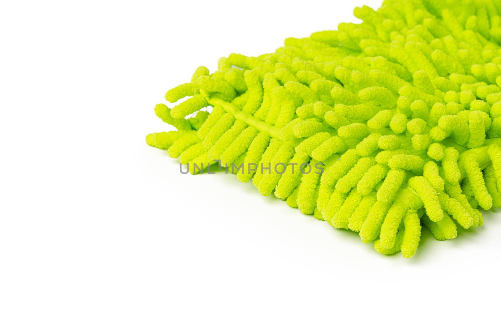 Cleaning floor mop isolated on white background, close up