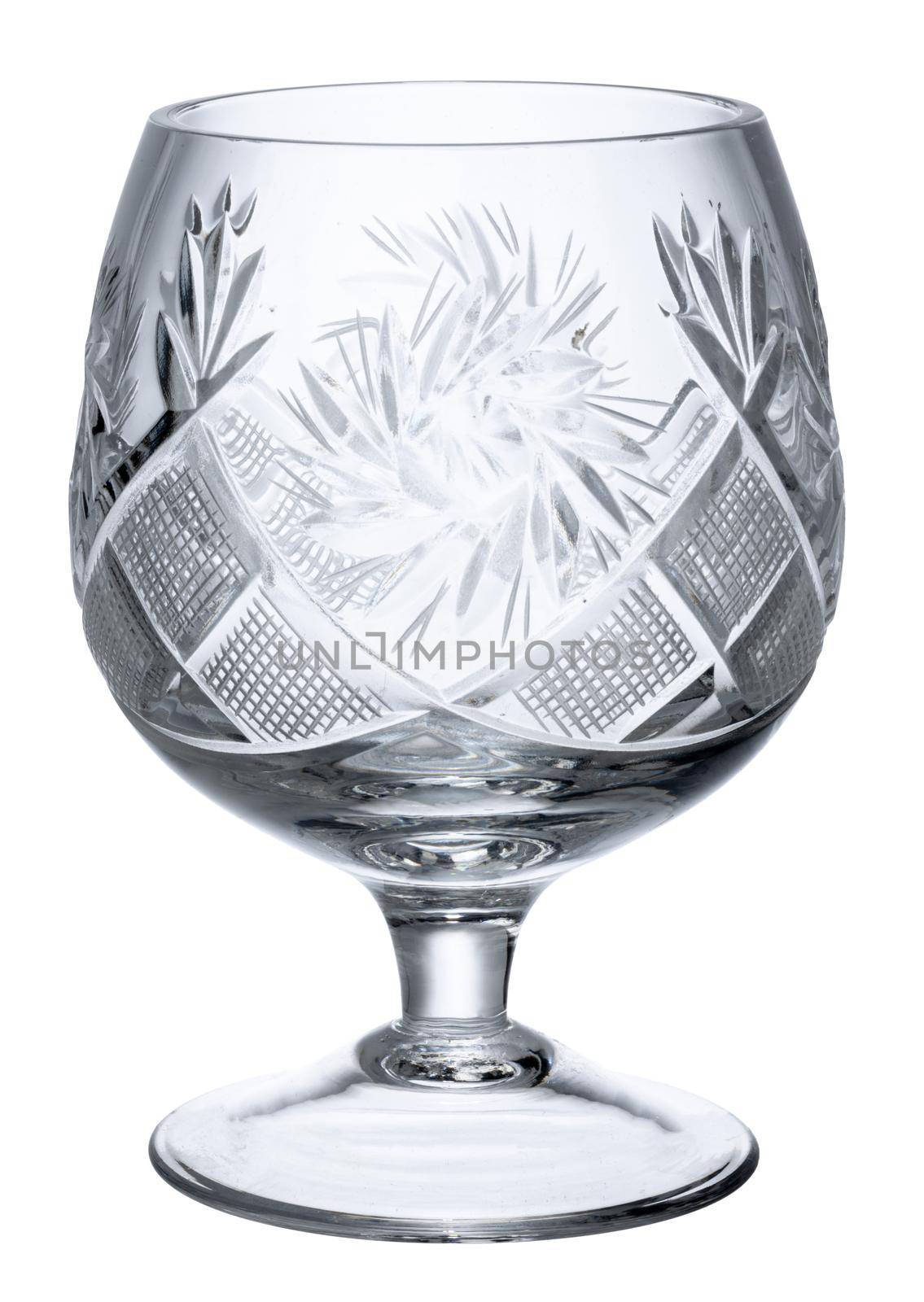 New empty whisky glass isolated on white background