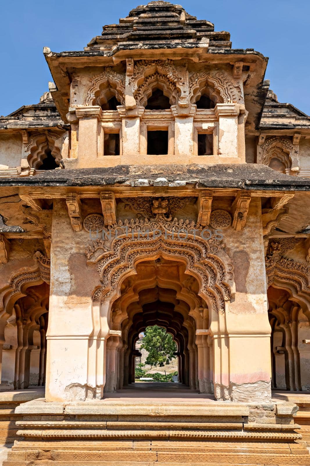 Close up image of Palace of Lotus , also known as 'Lotus Mahal' in Hampi. by lalam