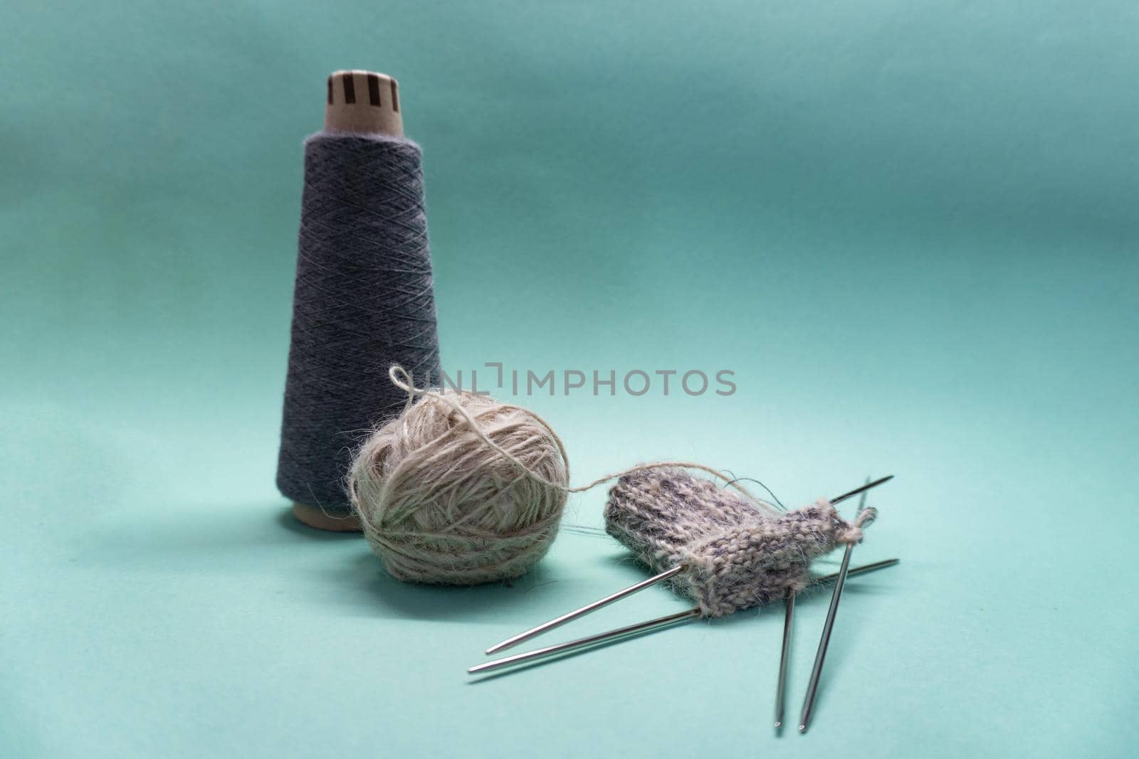Close up of knitting socks. by uveita