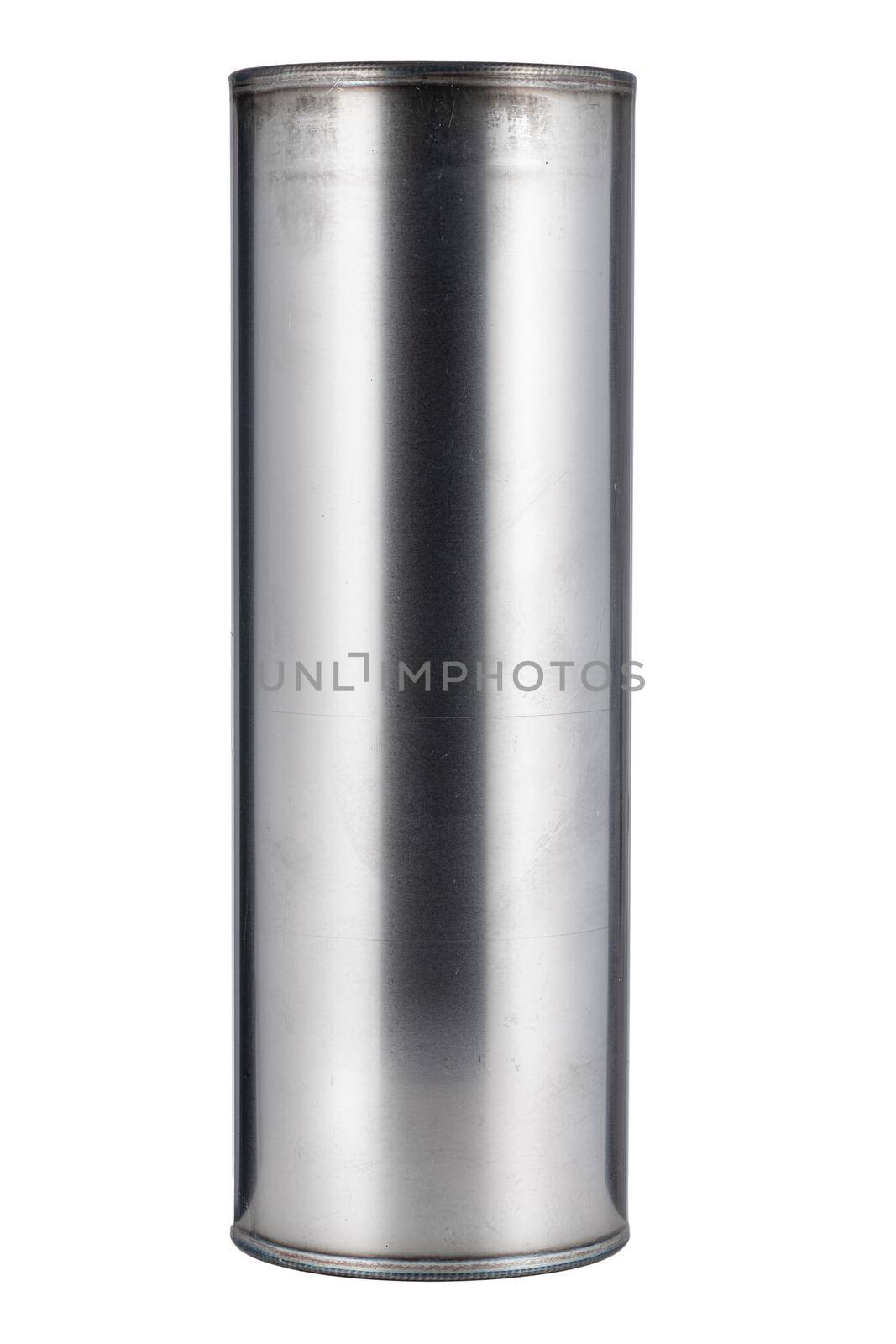 Exhaust system of the car on a white background. Close up.