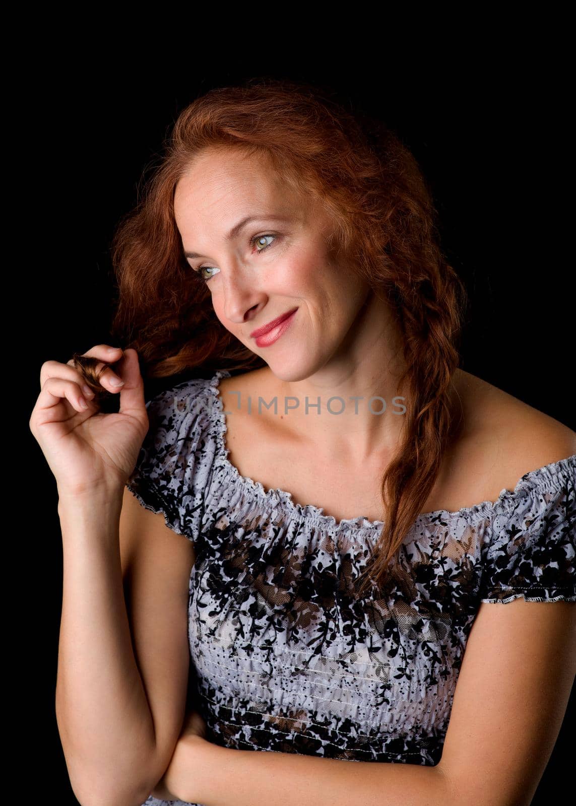Portrait of happy beautiful woman by kolesnikov_studio