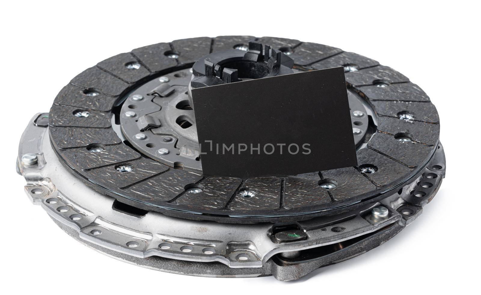 New automotive clutch on a white background. by Fabrikasimf