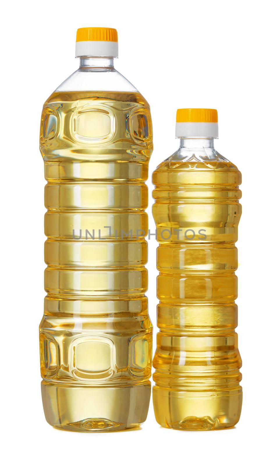 Set of sunflower oil in plastic bottle isolated on white background by Fabrikasimf