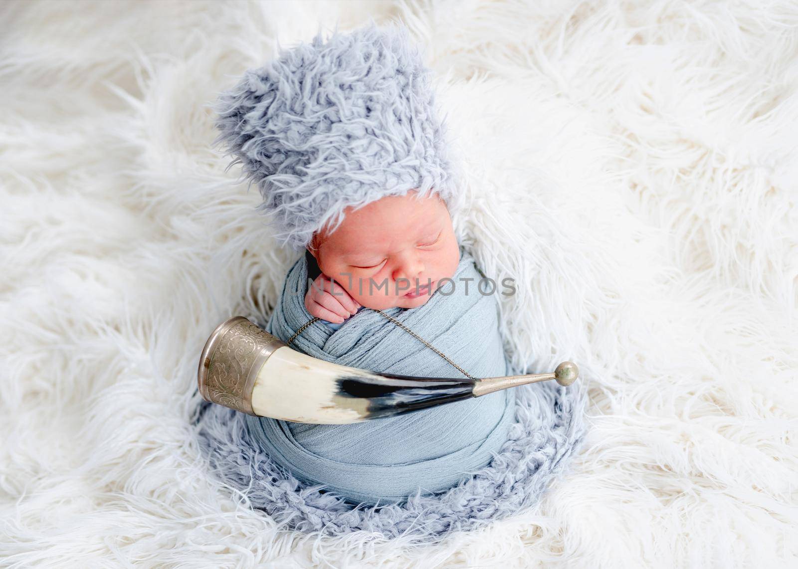 Newborn baby boy in studio by tan4ikk1