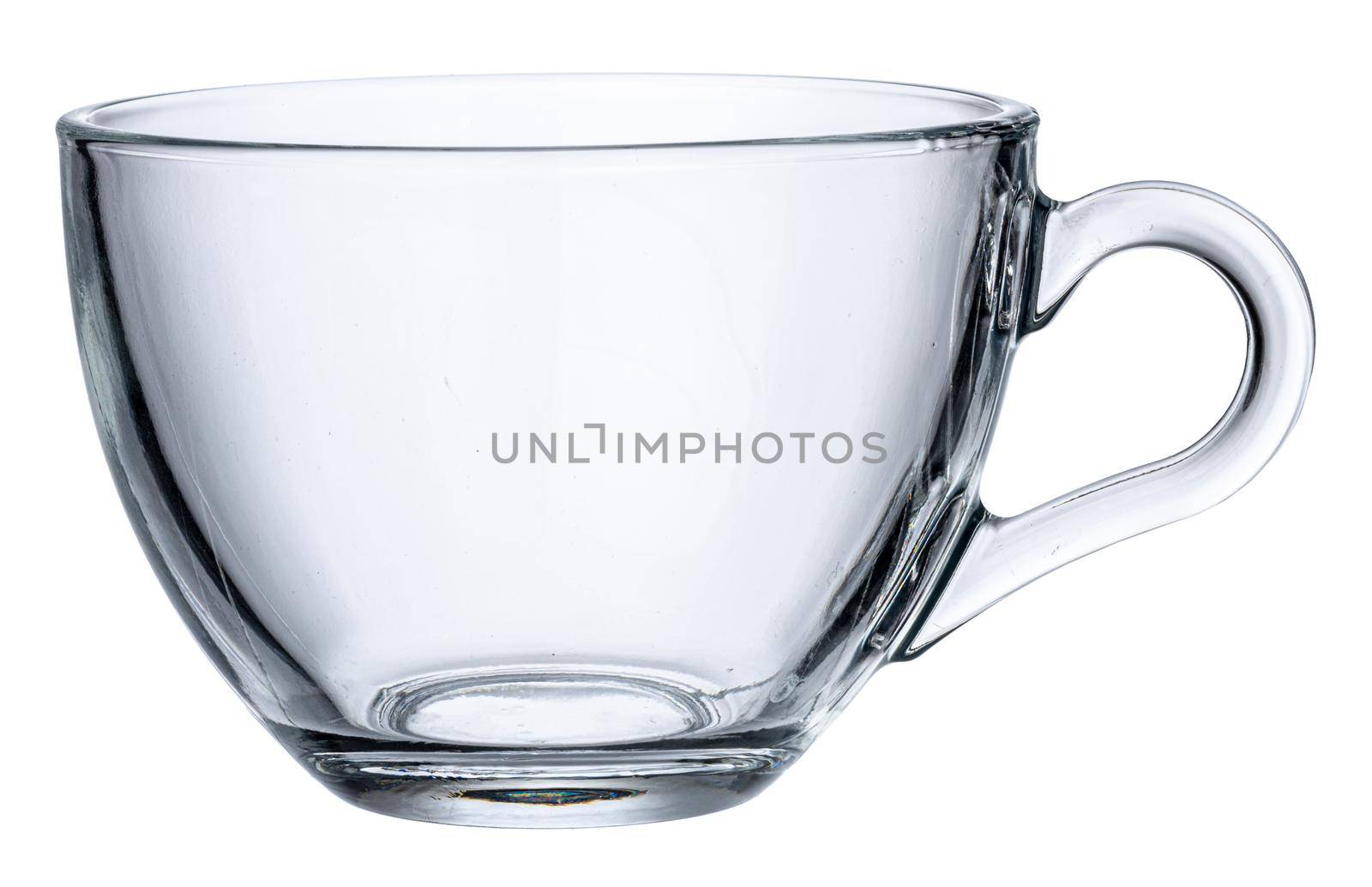 Glass cup for tea isolated on white background