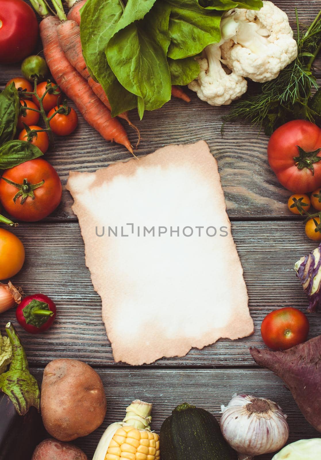 Vegetables on wooden table by oksix