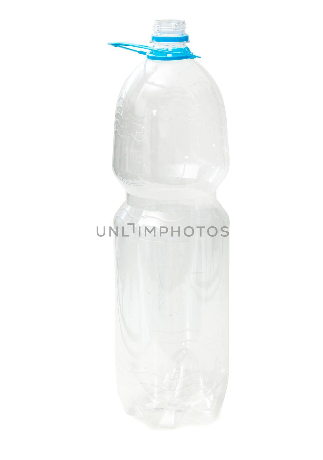 opened plastic bottle isolated on white background