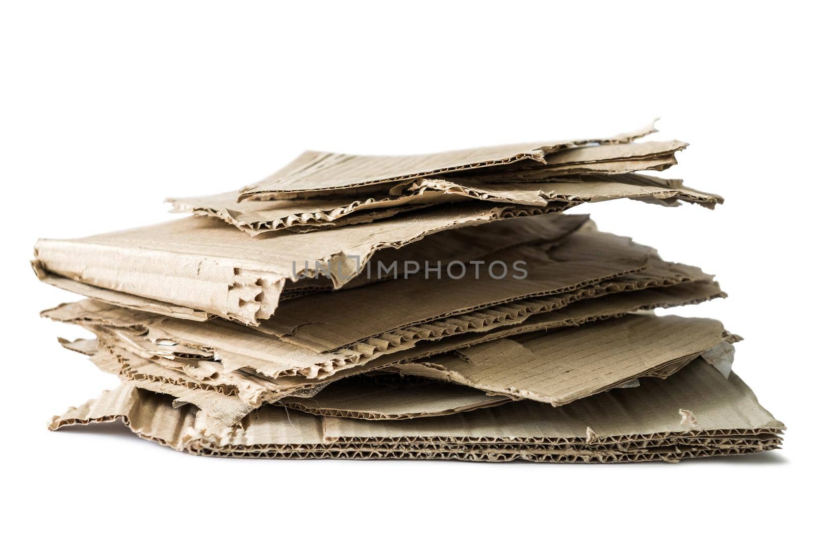 wastepaper heap isolated on white background