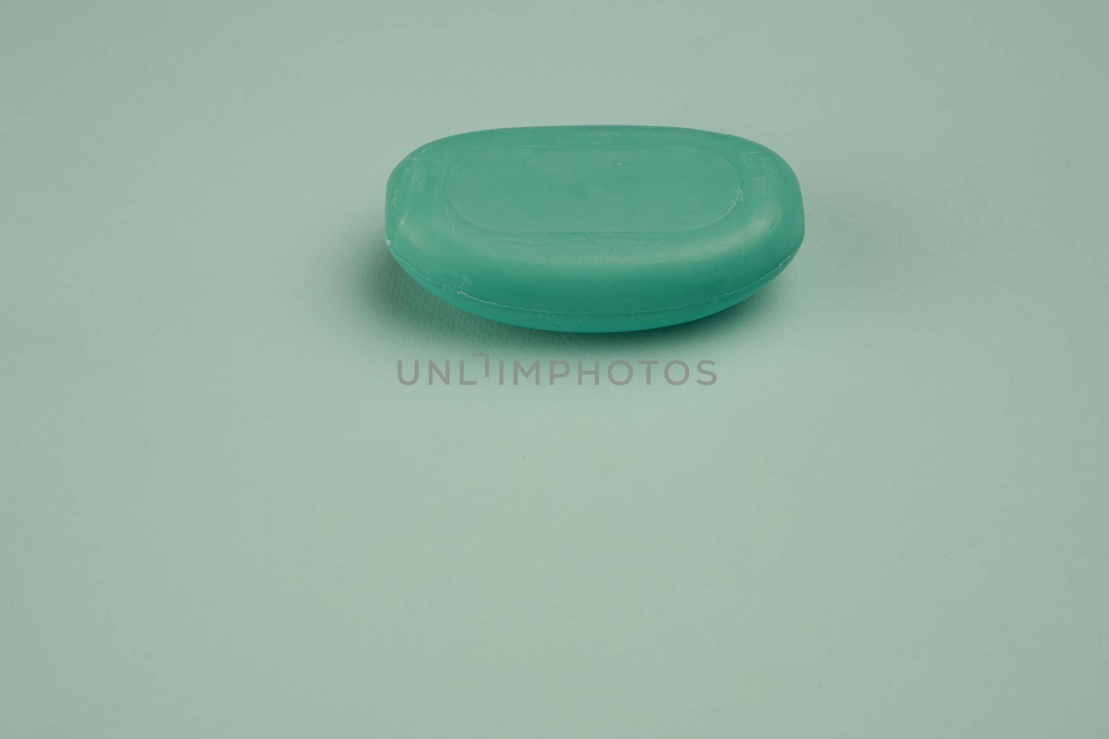 soap hygiene body care bathroom supplies green background by Vichizh