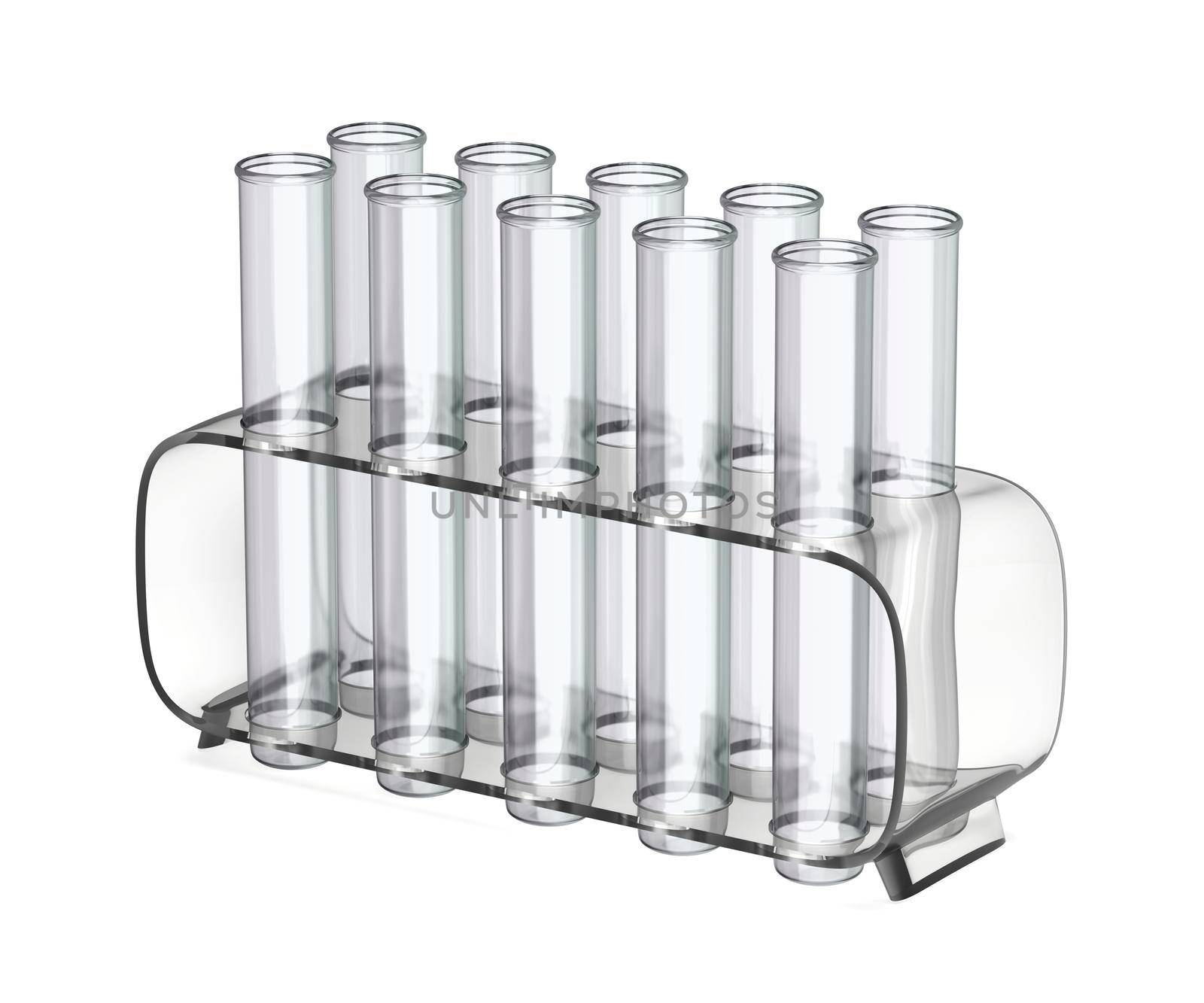Empty test tubes in a rack by magraphics