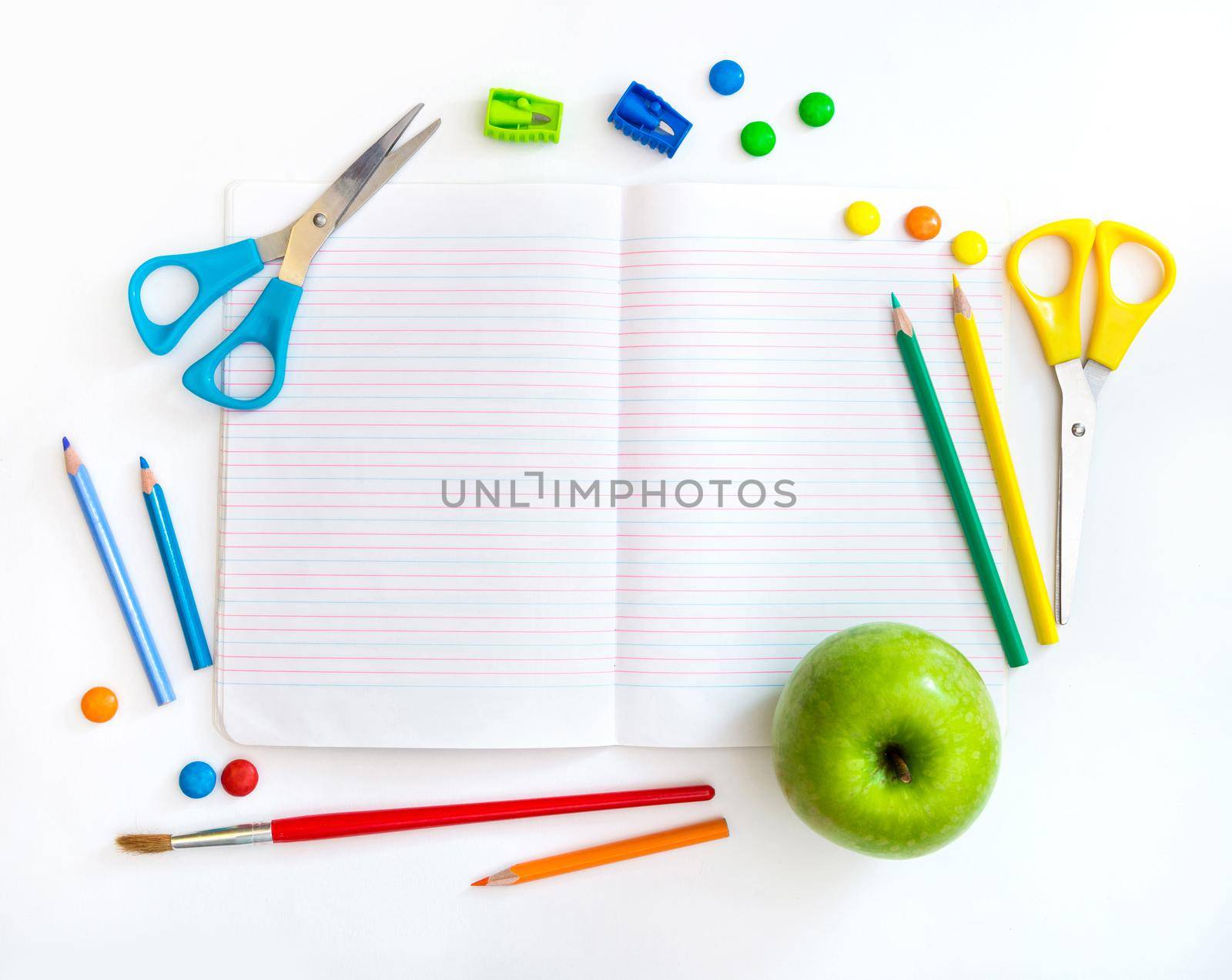 Group of school objects on a white background by tan4ikk1