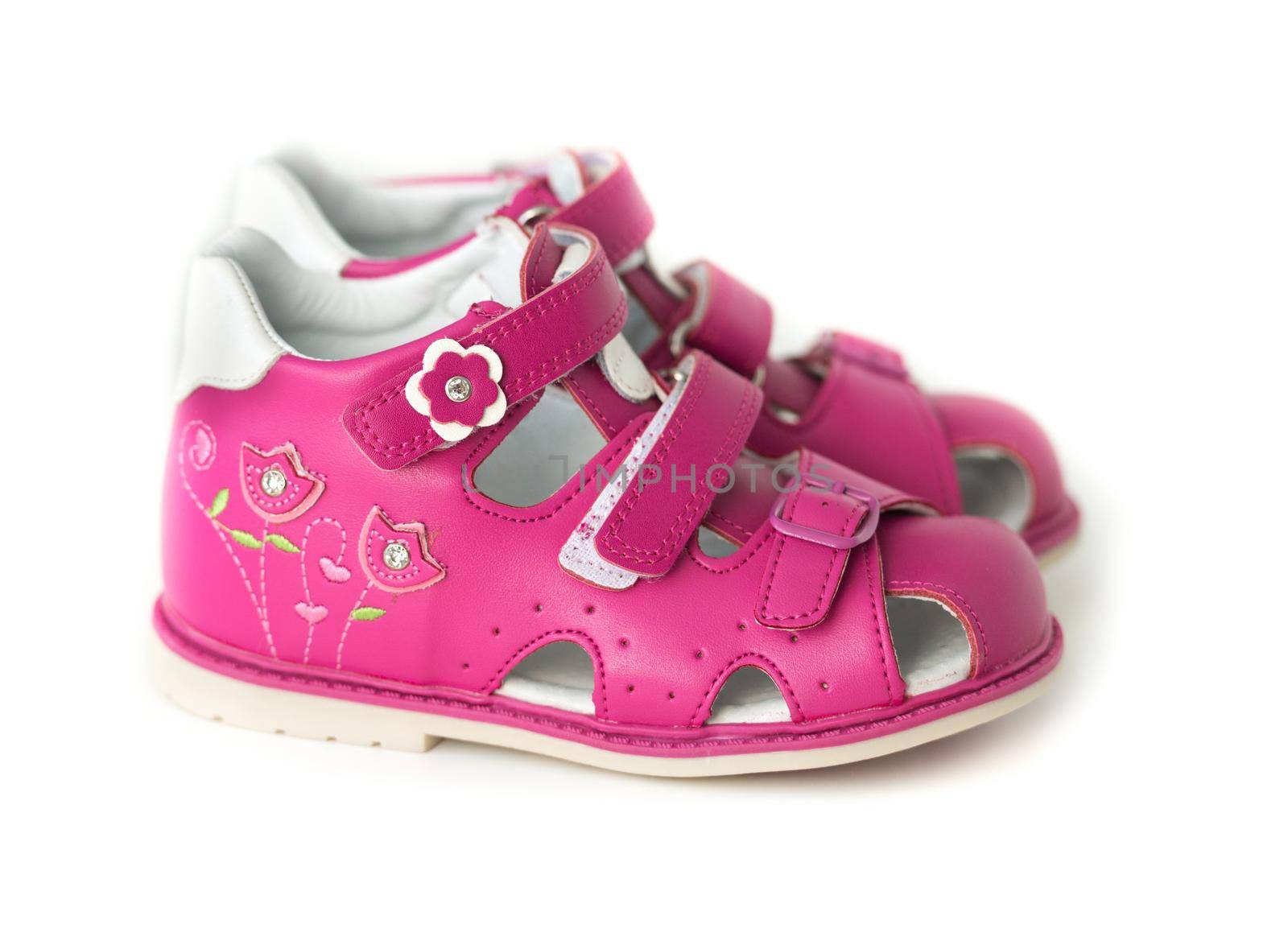 bright pink sandals for kids by tan4ikk1