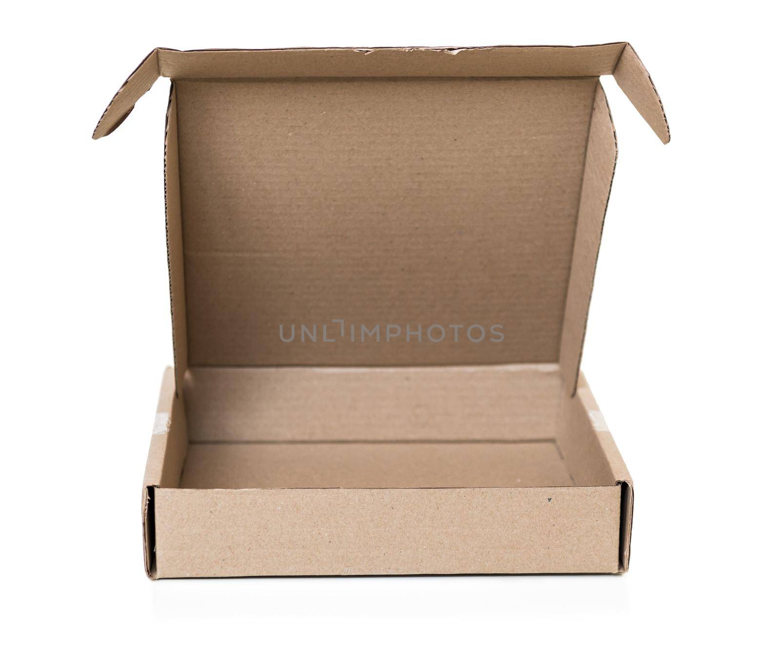 Cardboard box on white background isolated