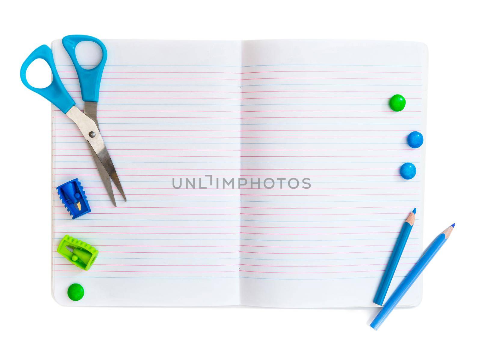 Group of school objects on a white background by tan4ikk1