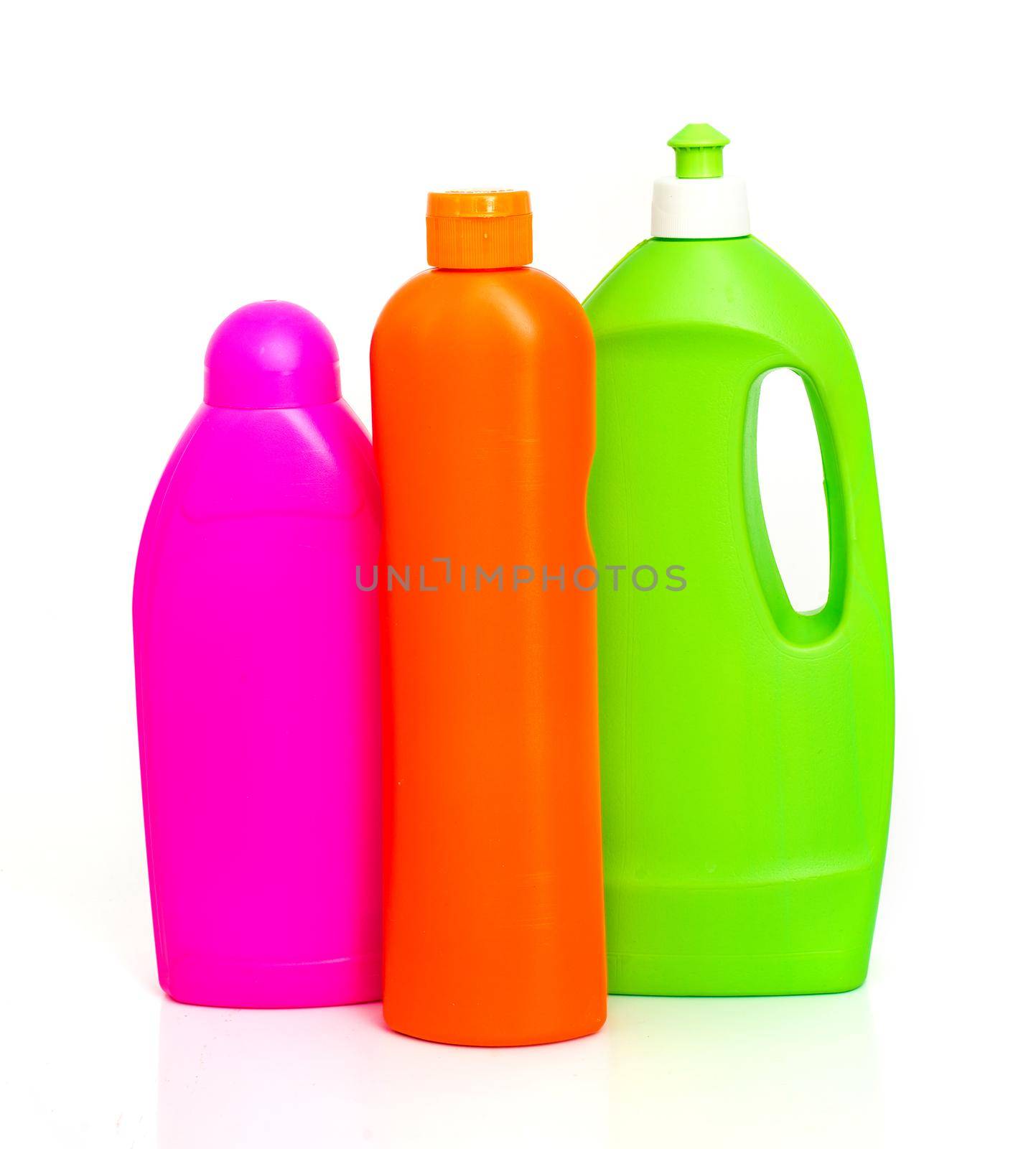 cleaning supplies isolated on white background