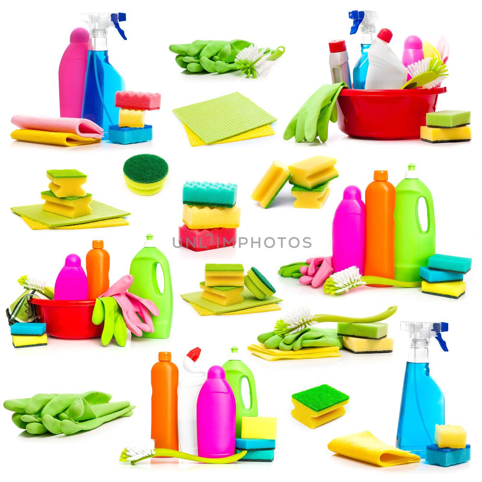 Collage of photos detergent and cleaning supplies by tan4ikk1