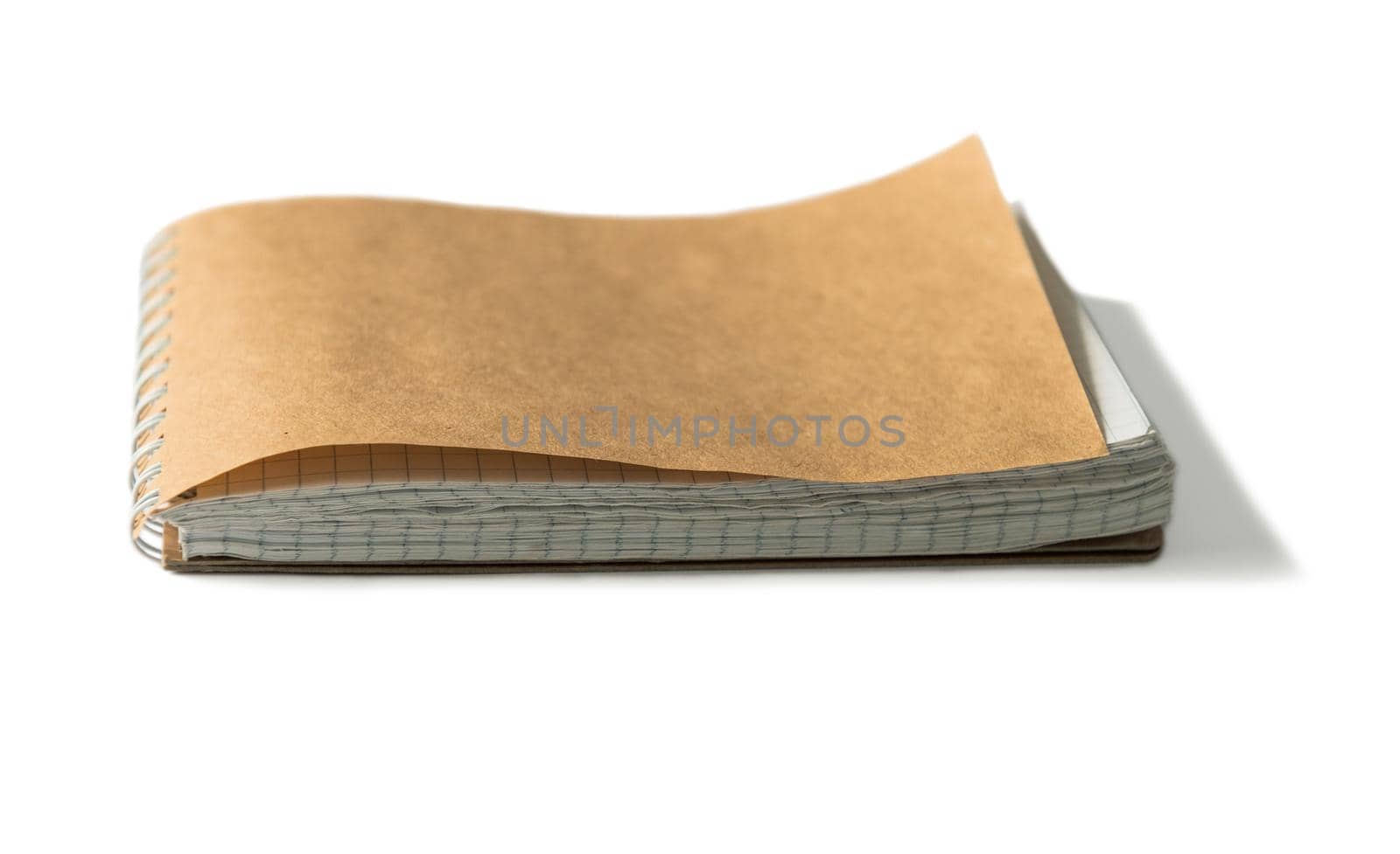 eco notebook with brown carton cover isolated on white background