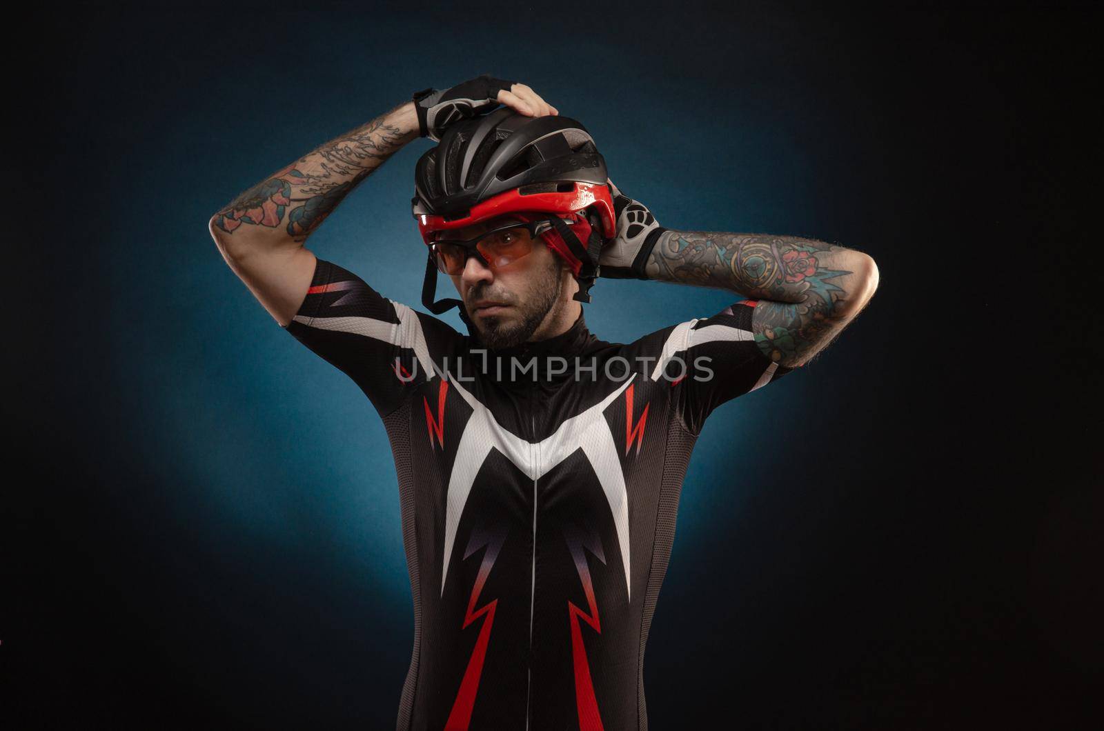 guy is a cyclist in a Bicycle helmet by Rotozey