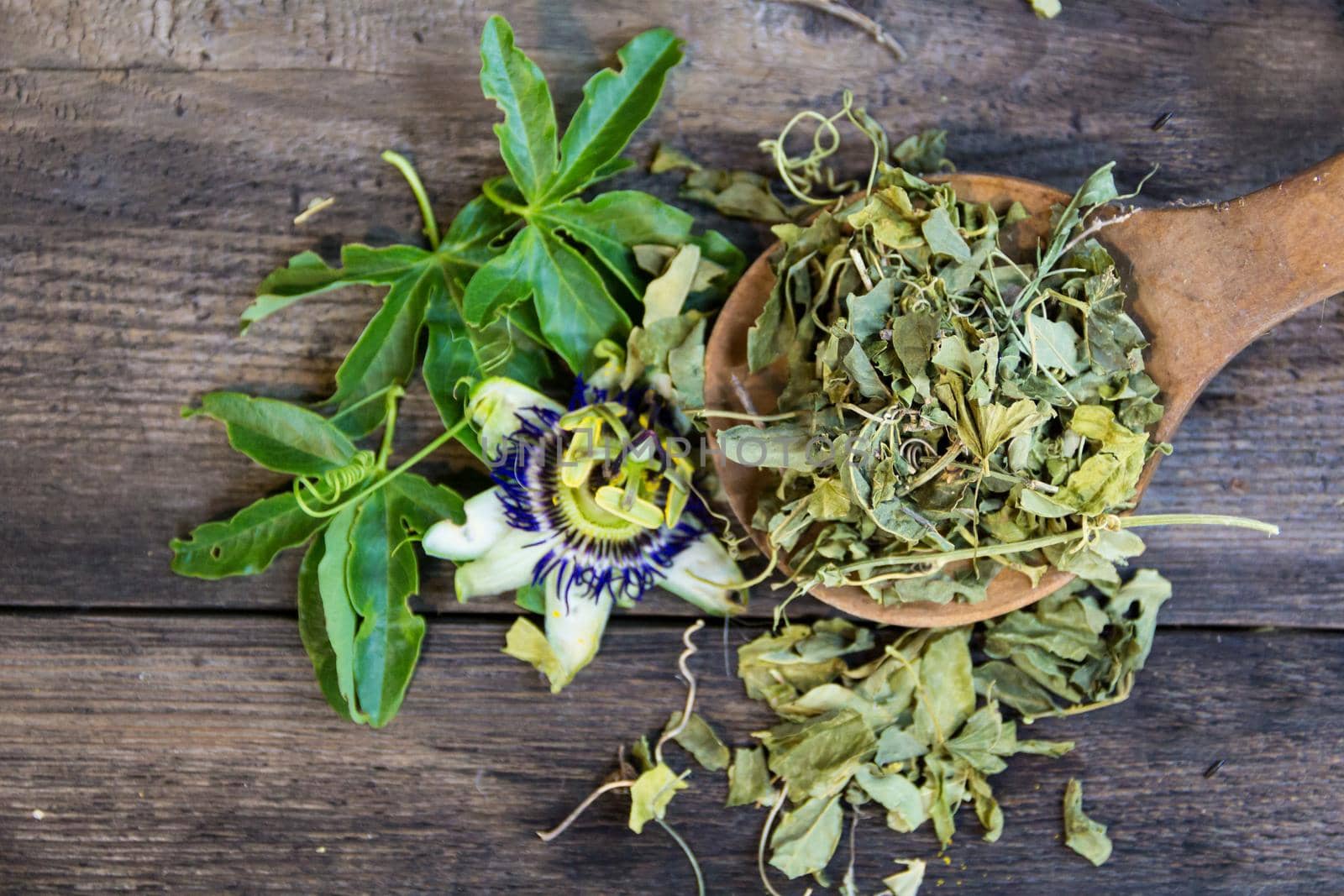 dried leaves of passiflora to drink sedative tea by GabrielaBertolini