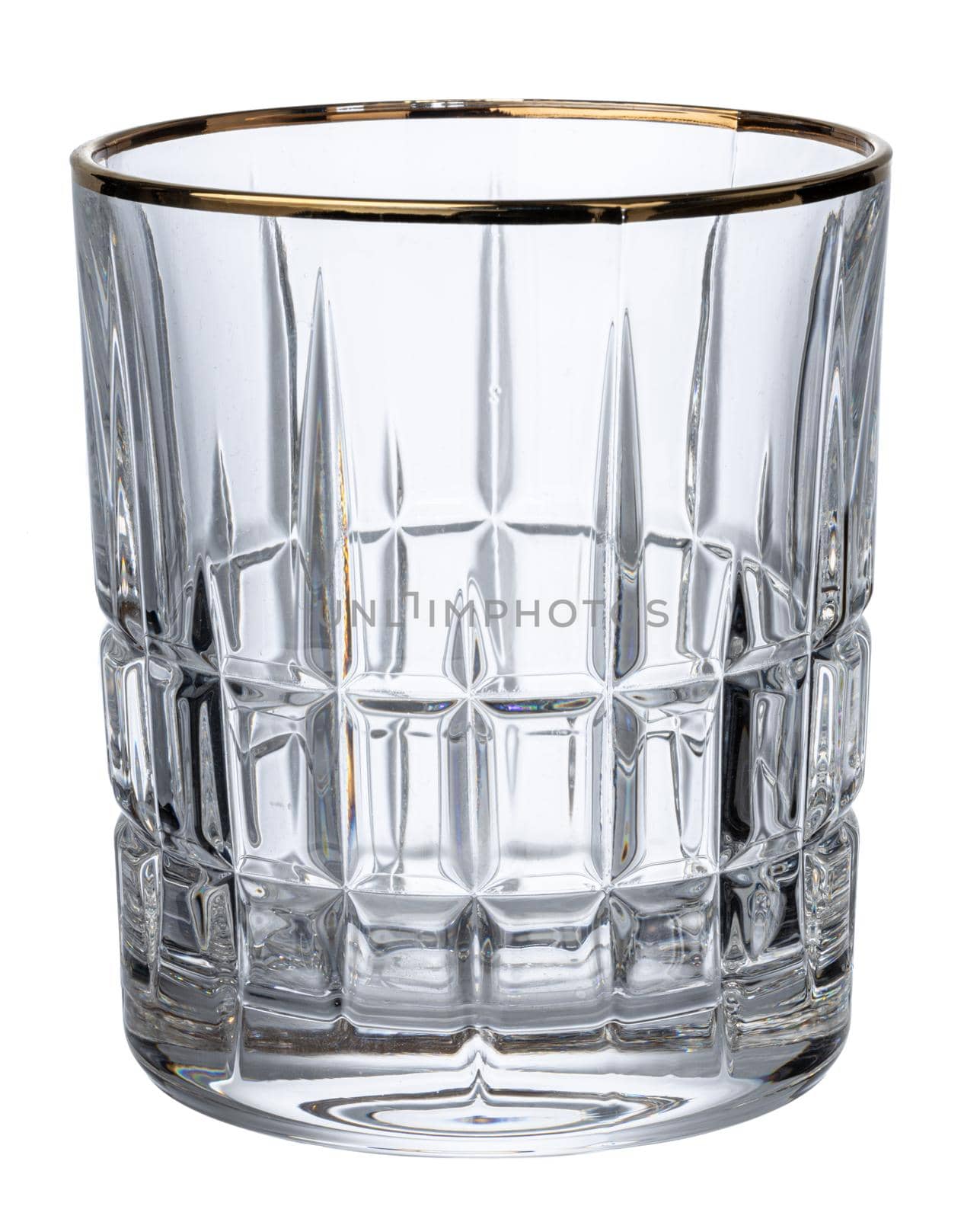 New empty glass isolated on white background close up