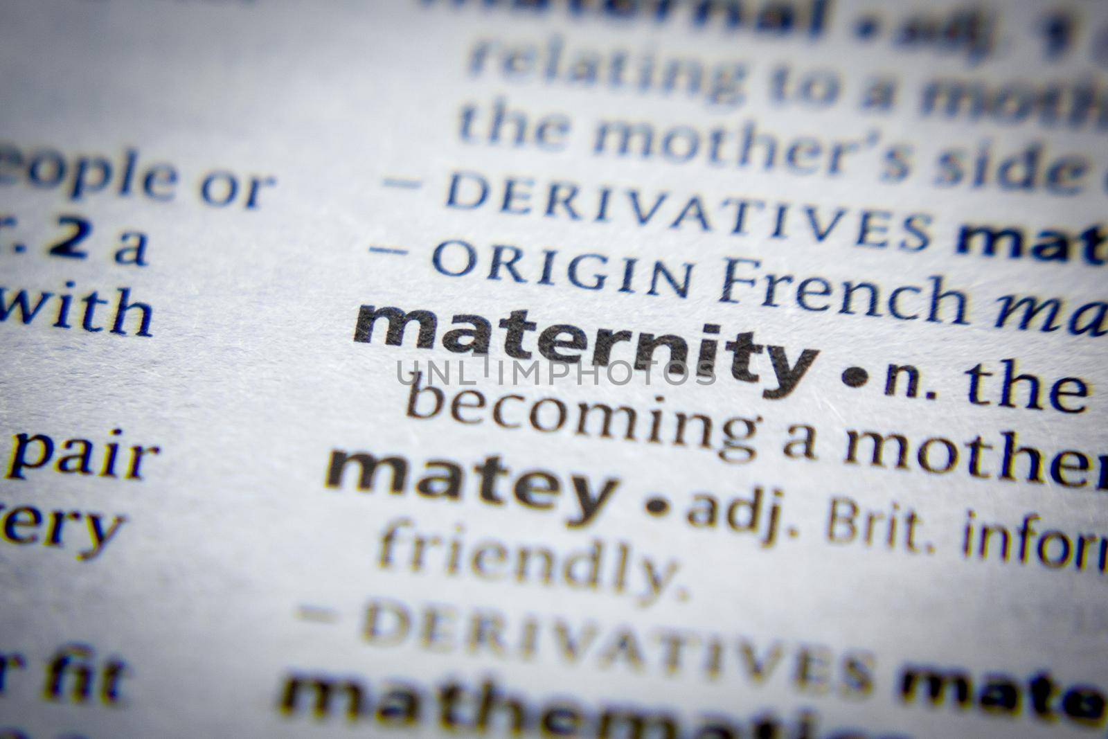 Word or phrase Maternity in a dictionary