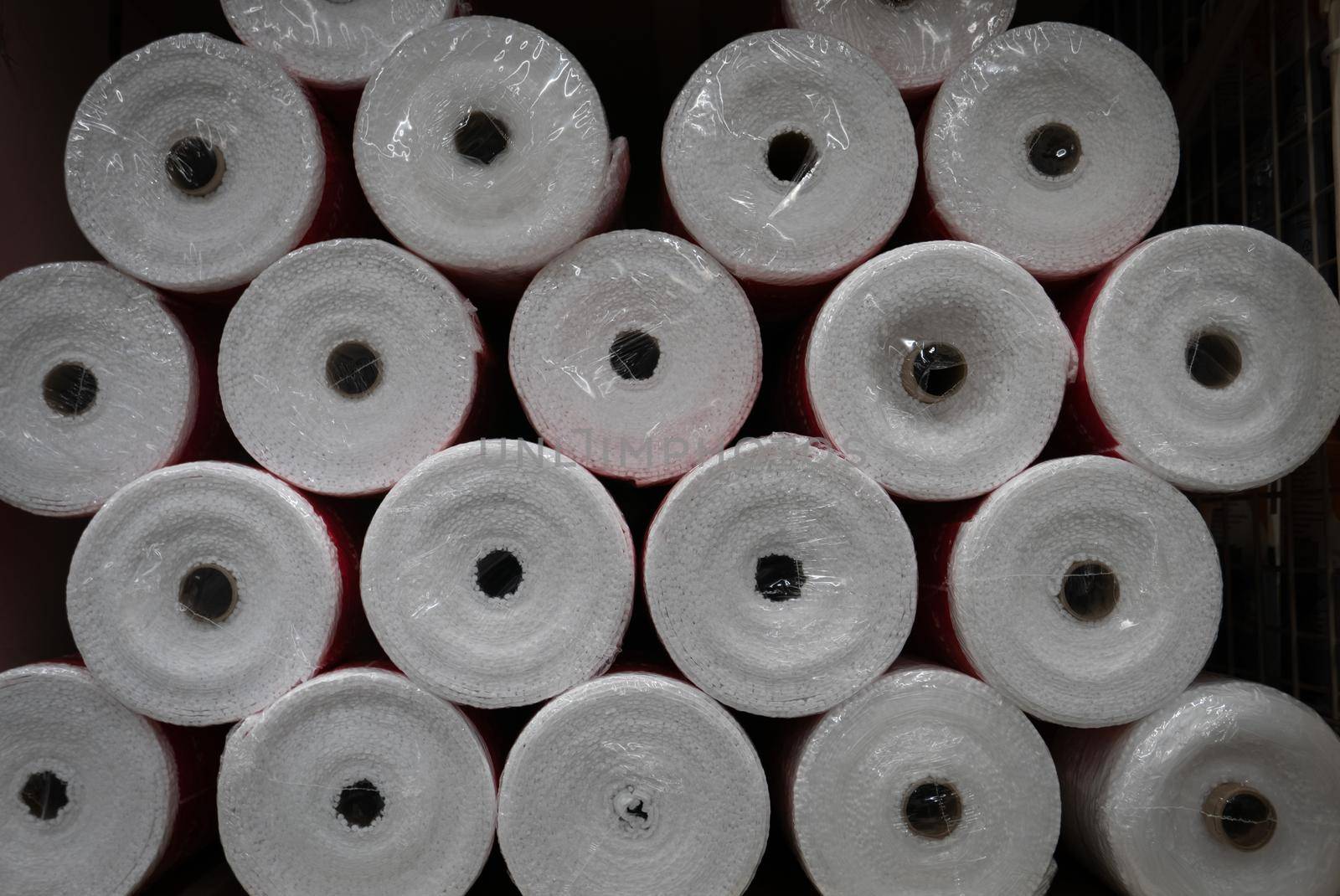 Rolls of foam underlayment for the Laminate Flooring.