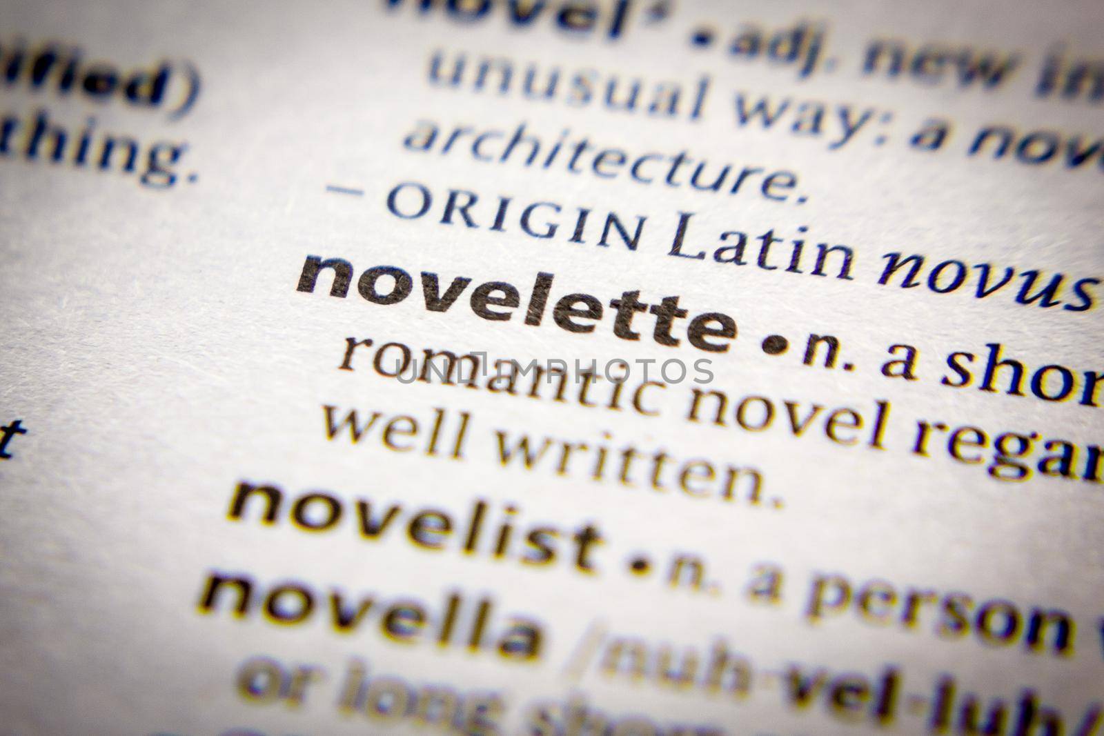 Word or phrase Novelette in a dictionary
