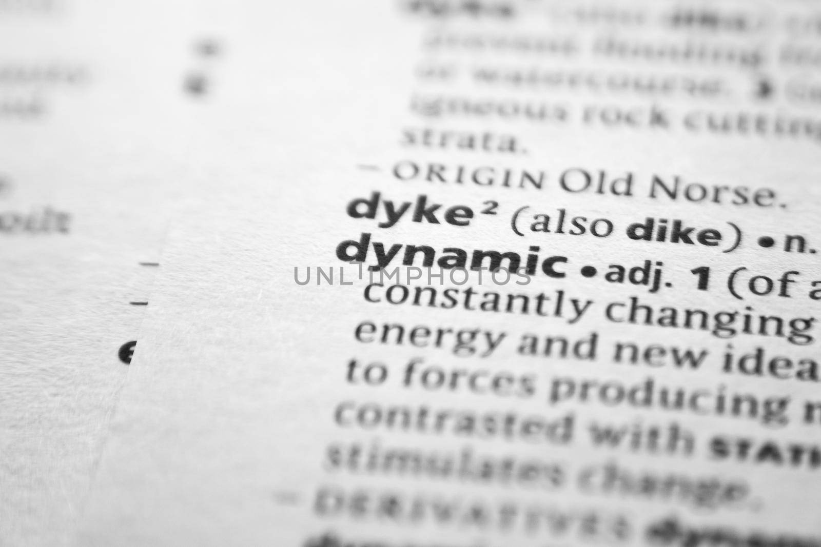 Word or phrase Dynamic in a dictionary