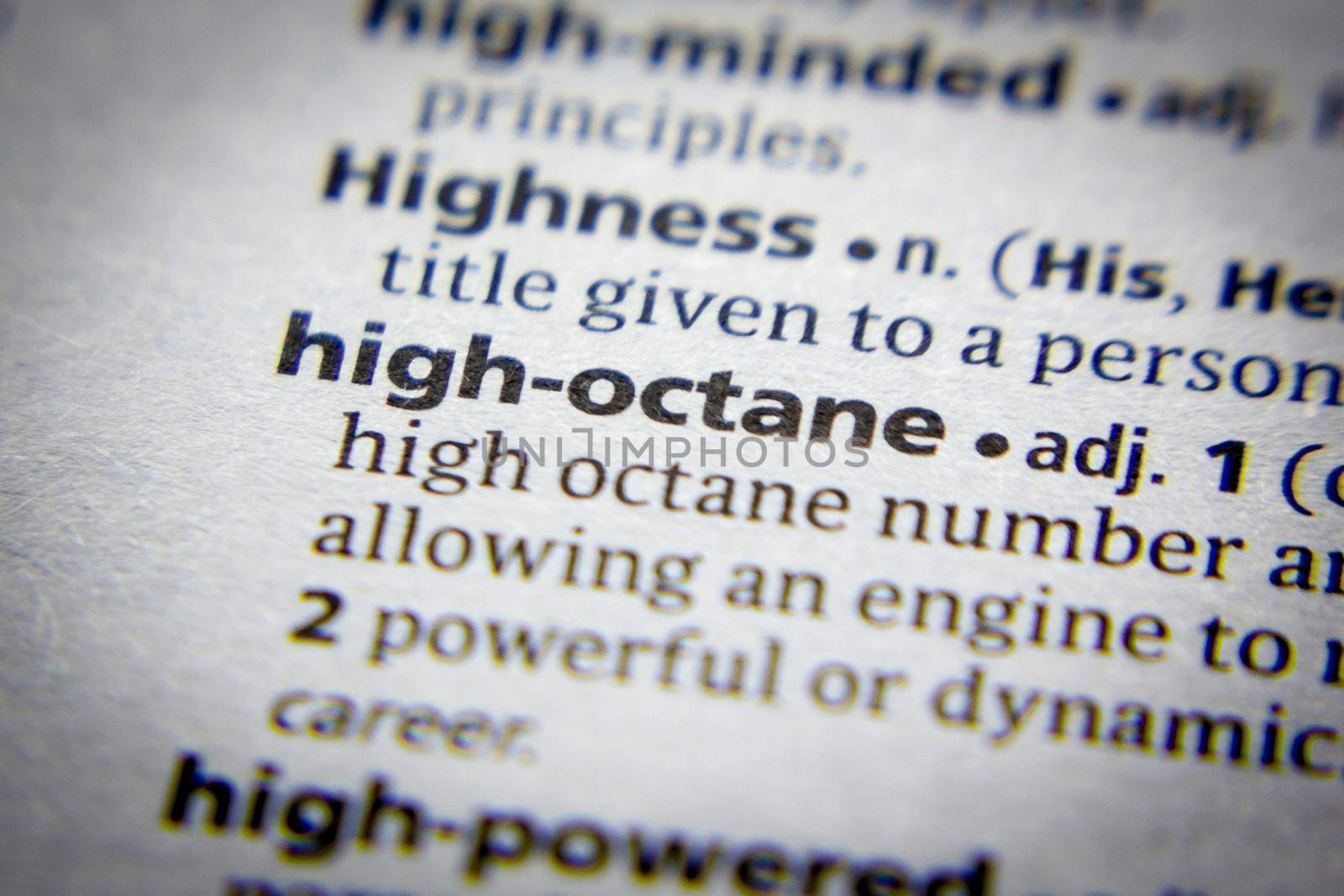 Word or phrase High-octane in a dictionary