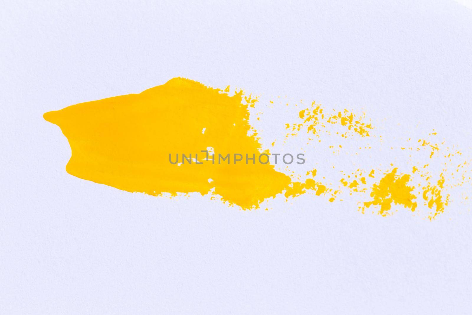 Paint Brush Stroke Texture Background yellow Watercolor Spot Blotch with copy space for text.