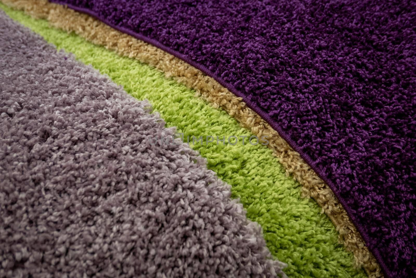 different carpets in a home decoration mall.