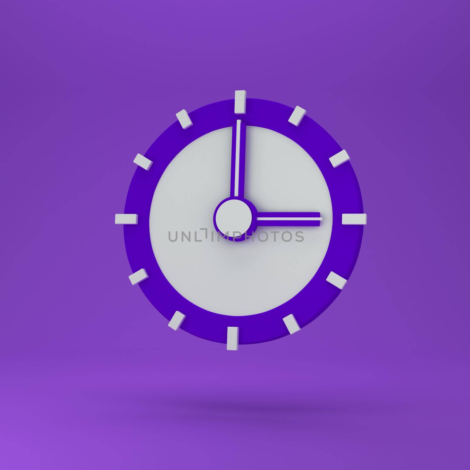 3d concept of time. Analog clock on pastel blue background, modern minimal style for banner, flyer, poster or web site. 3d rendering